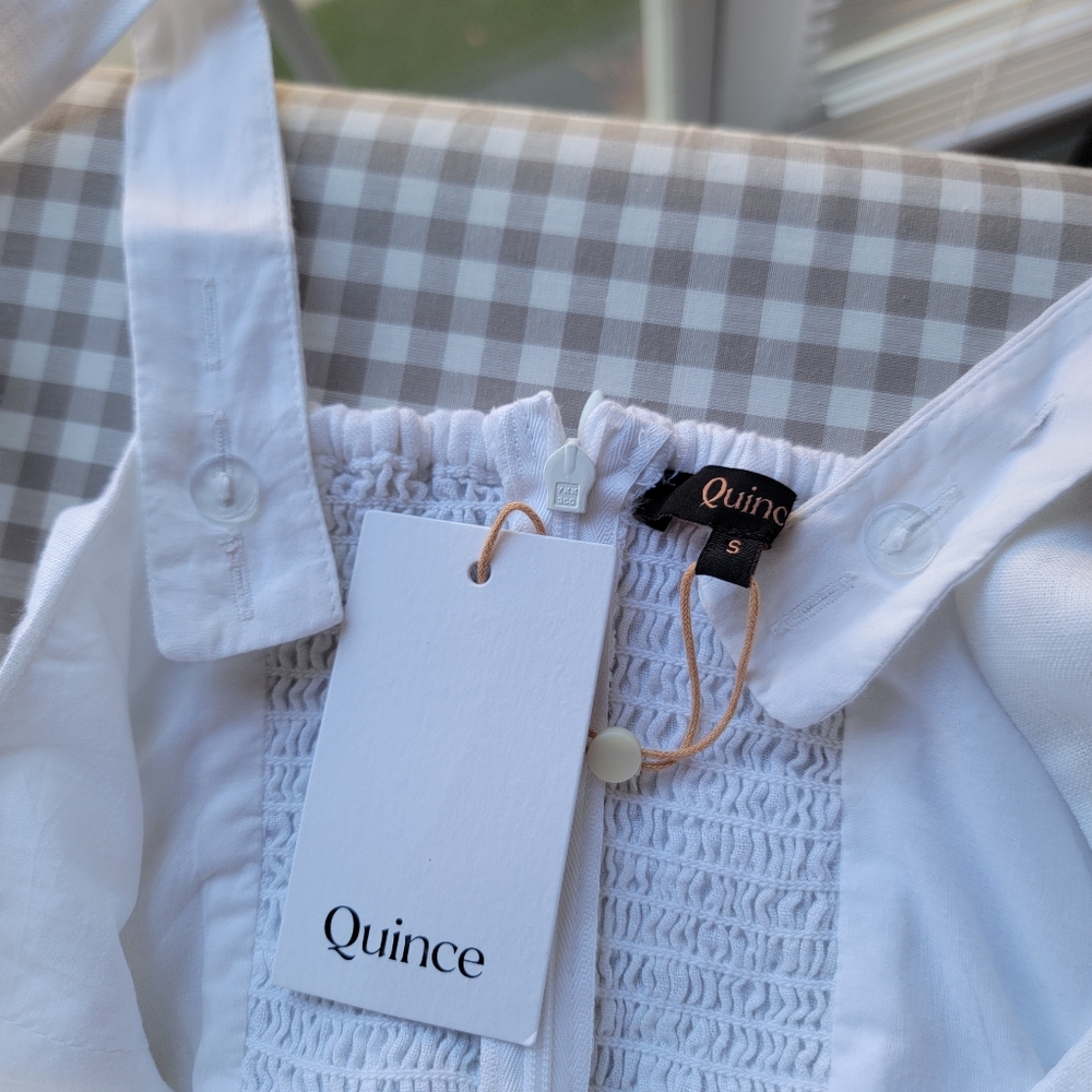NWT Quince 100% European Linen Fit & Flare Midi Dress, White, S - Picture 7 of 12